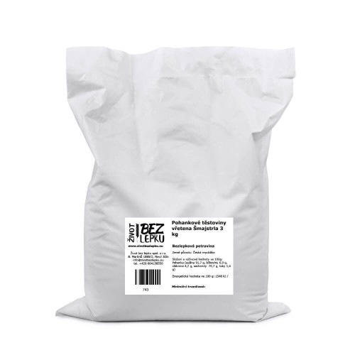 Pohankové těstoviny vřetena Šmajstrla 3 kg