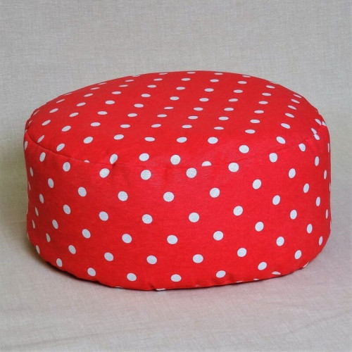 Pohankový meditační sedák 38 x 15 cm růžový puntík