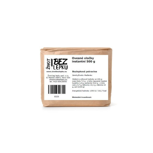 Bezlepkové ovesné vločky instantní 500 g