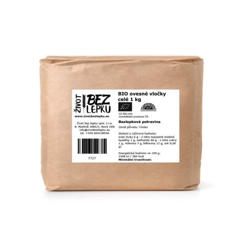 BIO ovesné vločky celé 1 kg