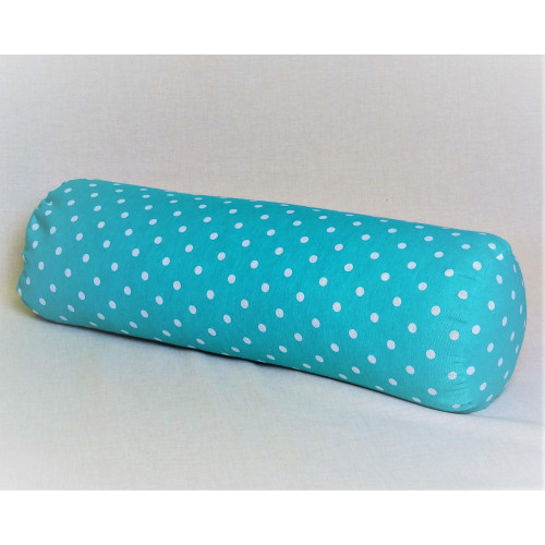 Pohánkový relaxačný valec 15 x 70 cm tyrkysový puntík
