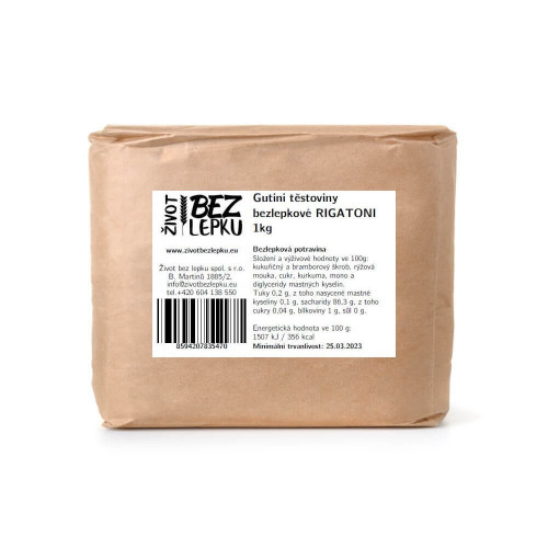 Gutini bezlepkové cestoviny RIGATONI 1 kg