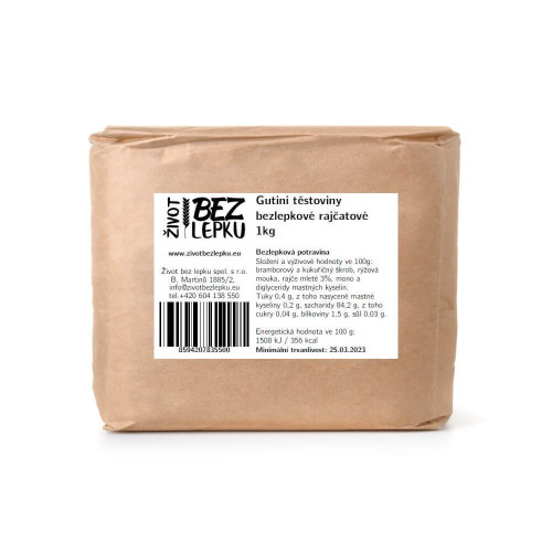 Gutini bezlepkové těstoviny rajčatové 1 kg