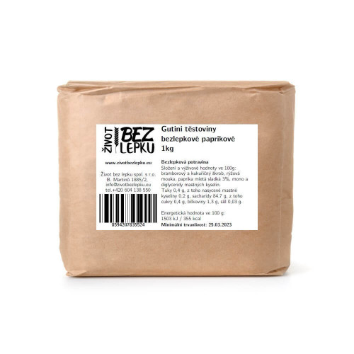 Gutini bezlepkové cestoviny paprikové 1 kg