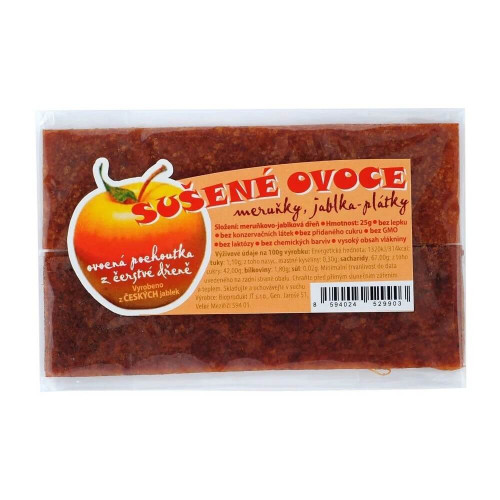 RAW ovocné plátky jablko a meruňka 25 g