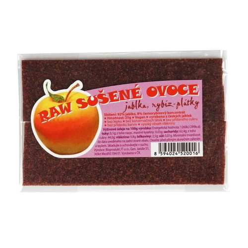 RAW ovocné plátky jablko a ríbezle 25 g